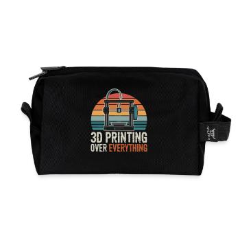 3D Printing Over Everything Retro 3D Printing Maker - Recycled Toiletry Zip Bag - black - Front