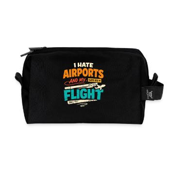 Reiseangst-humor, Flughafen-chaos, Fliegen Ist - Recycelte Kulturtasche - Schwarz - Vorne