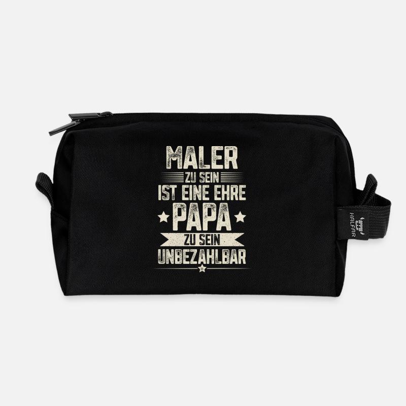 Maler Papa - Recycelte Kulturtasche - Schwarz