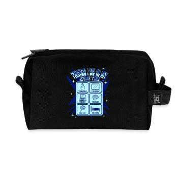 Things I Do In My Spare Time Kpop Saranghae - Recycled Toiletry Zip Bag - black - Front