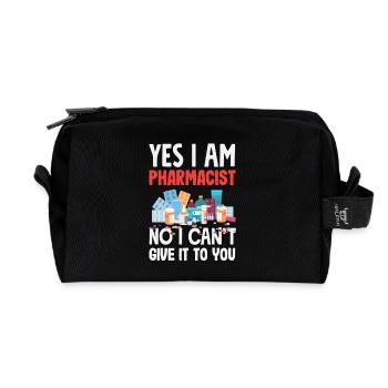 Yes, I'm a pharmacist funny pharmacy assistant - Recycled Toiletry Zip Bag - black - Front