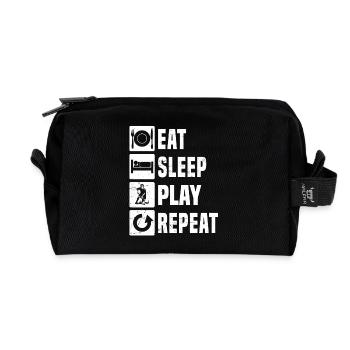 Clean floorball artwork for floorball - Recycled Toiletry Zip Bag - black - Front