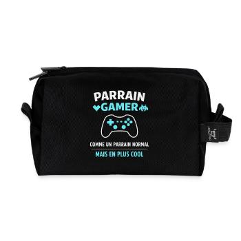 Gamer Godfather Like a Cooler Normal Godfather - Recycled Toiletry Zip Bag - black - Front