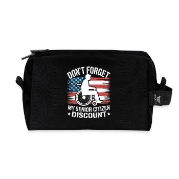 Getting Older Funny Seniors Motif - Recycled Toiletry Zip Bag - black - Front