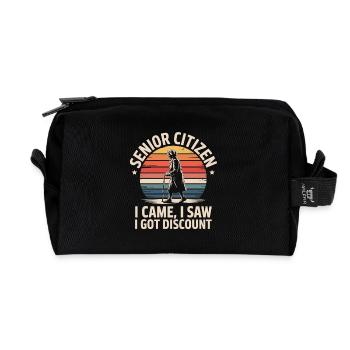 Getting Older Funny Seniors Motif - Recycled Toiletry Zip Bag - black - Front