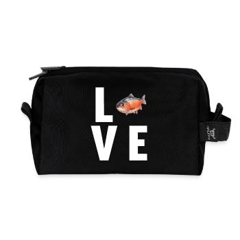Lachse Lachs - Recycelte Kulturtasche - Schwarz - Vorne