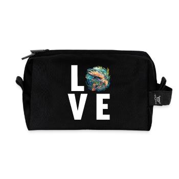 Lachse Lachs - Recycelte Kulturtasche - Schwarz - Vorne