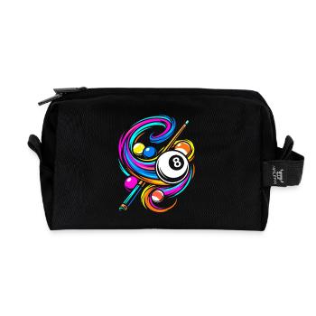Boules de billard et queue - Trousse de toilette en tissu recyclé - noir - Devant