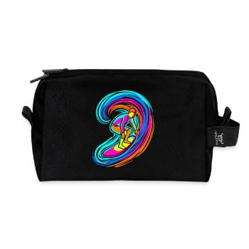 SURFER WAVE - Recycled Toiletry Zip Bag - black - Front