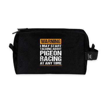 Pigeon Race Pigeon Pigeons - Recycled Toiletry Zip Bag - black - Front