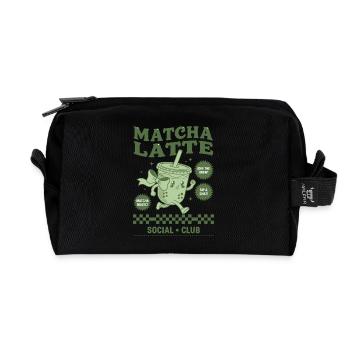 Matcha Latte Social Club Lustiger Grüner Matcha-Tee - Recycelte Kulturtasche - Schwarz - Vorne