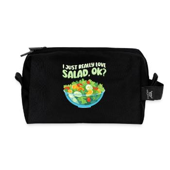 Ich Liebe Salat - Recycelte Kulturtasche - Schwarz - Vorne