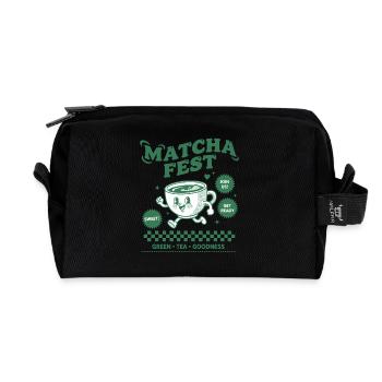 Matcha Fest Green Tea Goodness Funny Matcha Tea - Recycelte Kulturtasche - Schwarz - Vorne