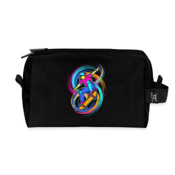 Skateboarders - Recycled Toiletry Zip Bag - black - Front