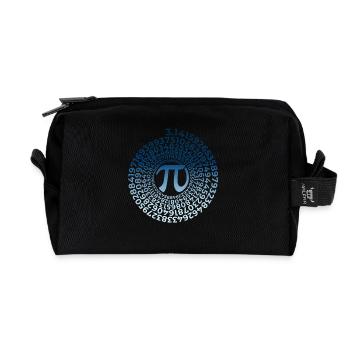 Pi Symbol with Numbers Spiral | Number 3.1415 - Recycled Toiletry Zip Bag - black - Front