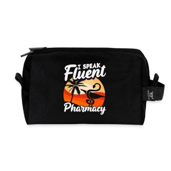 Pharmacists Speak Fluently Pharmacy Technician - Recycled Toiletry Zip Bag - black - Front