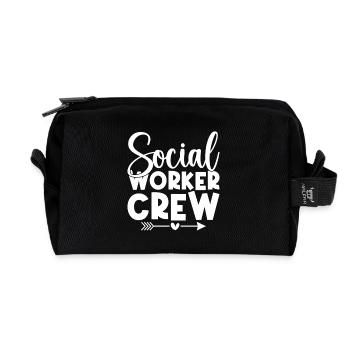 Équipe de quota de travailleurs sociaux Travail social - Trousse de toilette en tissu recyclé - noir - Devant