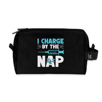 Anesthesiologist Charge The Nap Anesthesia - Recycled Toiletry Zip Bag - black - Front