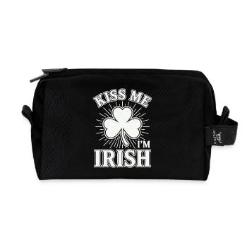 Kiss Me I'm Irish Shamrock Vintage-Zitat - Recycelte Kulturtasche - Schwarz - Vorne