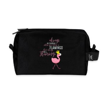 Flamingo Selbstsein: Einzigartige Botschaft - Recycelte Kulturtasche - Schwarz - Vorne
