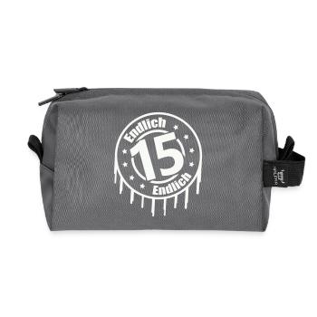finally 15 - Recycled Toiletry Zip Bag - anthracite - Front
