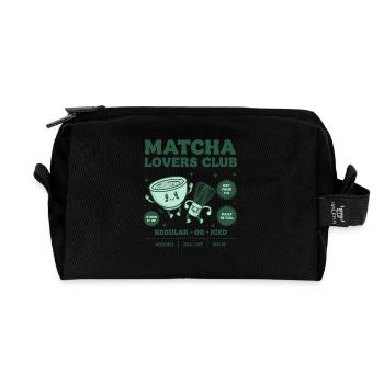 Matcha Lovers Club Whisk It Up Regular Or Iced - Recycled Toiletry Zip Bag - black - Front