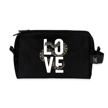 King Python Snakes LOVE Terrarium Python - Recycled Toiletry Zip Bag - black - Front