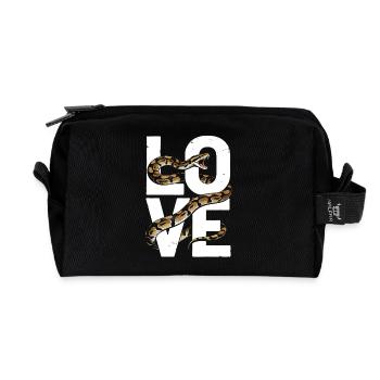 King Python Snakes LOVE Terrarium Python - Recycled Toiletry Zip Bag - black - Front