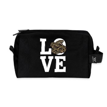 King Python Snakes LOVE Terrarium Python - Recycled Toiletry Zip Bag - black - Front