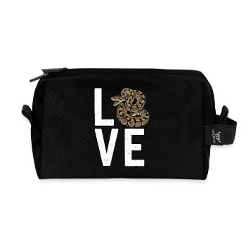 King Python Snakes LOVE Terrarium Python - Recycled Toiletry Zip Bag - black - Front