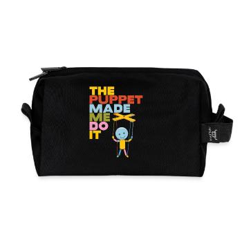 The Puppet Made Me Do It - Recycled Toiletry Zip Bag - black - Front