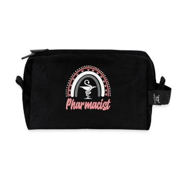 Boho Rainbow Pharmacist Pharmacy Technician - Recycled Toiletry Zip Bag - black - Front