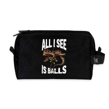 King Python Snakes Lover Terrarium Python - Recycled Toiletry Zip Bag - black - Front
