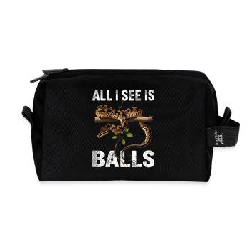 King Python Snakes Lover Terrarium Python - Recycled Toiletry Zip Bag - black - Front