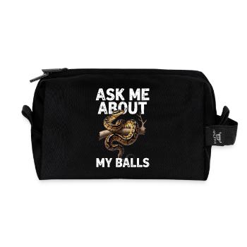 King Python Snakes Lover Terrarium Python - Recycled Toiletry Zip Bag - black - Front