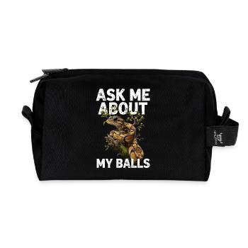 King Python Snakes Lover Terrarium Python - Recycled Toiletry Zip Bag - black - Front