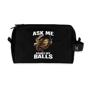 King Python Snakes Lover Terrarium Python - Recycled Toiletry Zip Bag - black - Front