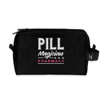 Pill magician, pharmacist, pharmacy technician - Recycled Toiletry Zip Bag - black - Front