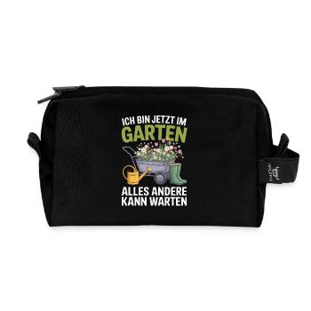  Ich Bin Jetzt Im Garten Alles Andere Kann Warten - Recycelte Kulturtasche - Schwarz - Vorne
