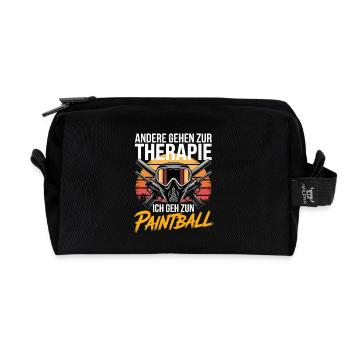  Andere Gehen Zur Therapie Ich Geh Zum Paintball - Recycelte Kulturtasche - Schwarz - Vorne