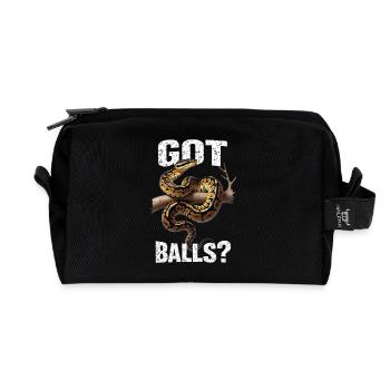 King Python Snakes Lover Terrarium Python - Recycled Toiletry Zip Bag - black - Front