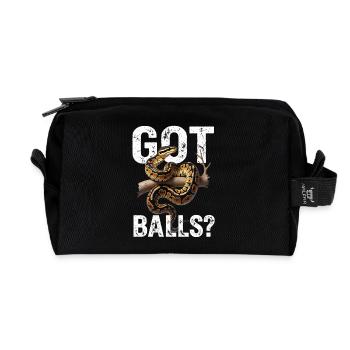 King Python Snakes Lover Terrarium Python - Recycled Toiletry Zip Bag - black - Front