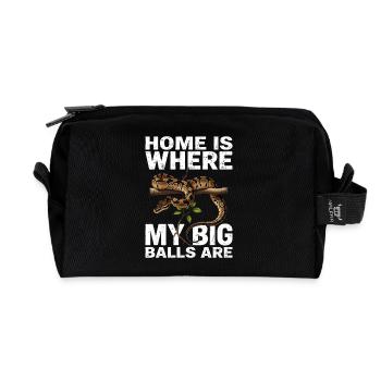 King Python Snakes Lover Terrarium Python - Recycled Toiletry Zip Bag - black - Front