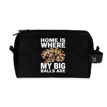 King Python Snakes Lover Terrarium Python - Recycled Toiletry Zip Bag - black - Front