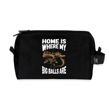 King Python Snakes Lover Terrarium Python - Recycled Toiletry Zip Bag - black - Front