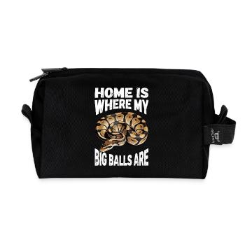 King Python Snakes Lover Terrarium Python - Recycled Toiletry Zip Bag - black - Front
