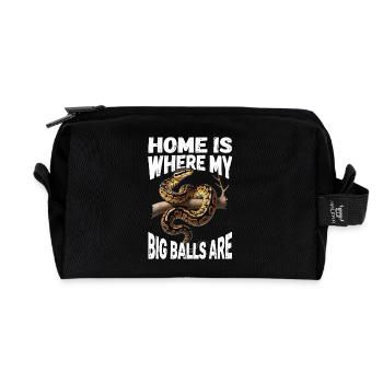King Python Snakes Lover Terrarium Python - Recycled Toiletry Zip Bag - black - Front
