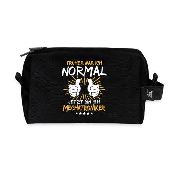 Mechatroniker Spruch - Recycelte Kulturtasche - Schwarz - Vorne