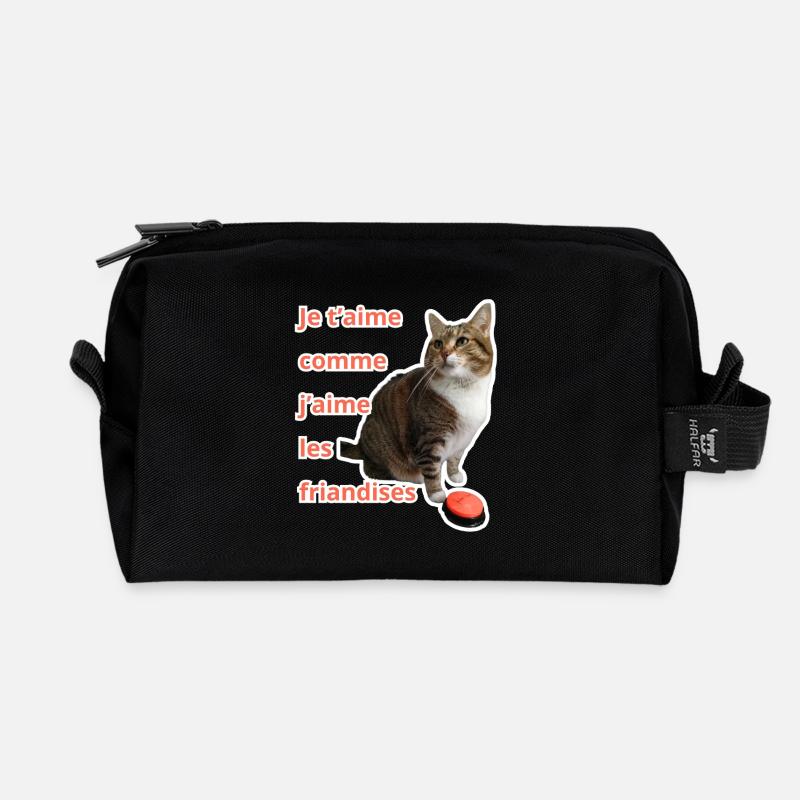 Ich liebe dich so wie ich Leckerlis liebe - Recycelte Kulturtasche - Schwarz