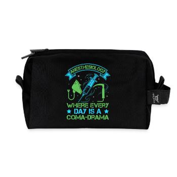 Anesthesiologist Coma-Drama Anesthesia - Recycled Toiletry Zip Bag - black - Front